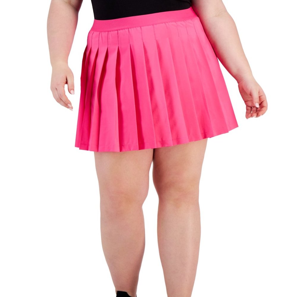 SOILED ID Ideology Women Plus Sz Hot Pink Tiered Flounce Skort Sizes 1X-3X 2B303